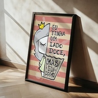 Quadro Decorativo Lado Doce com Moldura - Frases Engraçadas e Criativas para Cozinha, Sala e Quarto - imagem 4