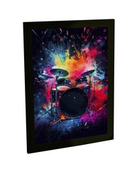 Quadro Decorativo Bateria - Ilustração Musical para Decoração de Quarto e Sala - imagem 1