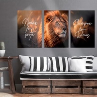 Kit 3 Quadros Decorativos Leão de Judá - Motivacional e Inspirador para Sala e Quarto - imagem 3