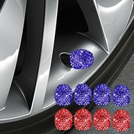 Kit 8 Tampas Válvula Pneu Cristal Strass - Elegância e Proteção para Seu Veículo - imagem 1