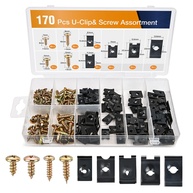 Kit Completo 170 Peças Clipes U e Parafusos para Carros - Reparo Universal Painel e Porta - imagem 1