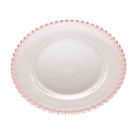 Lyor Prato Raso de Cristal Coração 28cm Transparente/Rosa - Elegância e Charme para sua Mesa - imagem 1