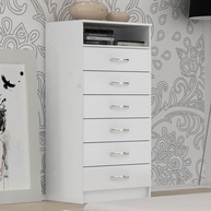 Cômoda Atlas 6 Gavetas para TV - Design Elegante em Branco Evidência - imagem 1