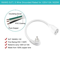 Kit 3 Extensões Curtas 20cm com Plug Reto Branco - Ideal para Eletrodomésticos Pequenos - imagem 5
