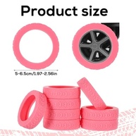 Capas de Roda de Bagagem Rosa em Silicone (8 Peças) - Proteção e Silêncio para Suas Viagens - imagem 3