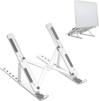 Suporte para Notebook e Tablet Linha Premium em Alumínio Dobrável e Ergonômico Para Desktop Portátil Ajustável em 6 Ângulos com Altura Regulável Leve Apoio Universal - Com estojo para armazenagem - imagem 1