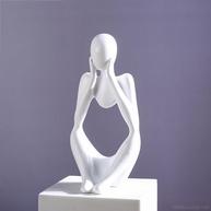 Estátua de Pensador em Resina Arenito - Escultura Decorativa para Escritório e Casa - imagem 1