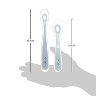 Kit 2 Colheres em Silicone Buba - Fases 1 e 2 Azul | Ideal para Introdução Alimentar e Autoalimentação - imagem 3