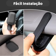 Suporte Magnético de Óculos para Carro em Couro PU - Organização e Estilo na Viseira (Preto) - imagem 5
