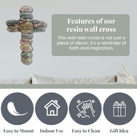 Cruz de Parede Jesus Crucifixo em Resina - Decoração Espiritual para Casa Cristã - imagem 5