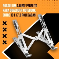 Suporte Dobrável para Notebook 10" a 17" em Alumínio | 6 Níveis de Altura, Ergonômico e Portátil - imagem 4