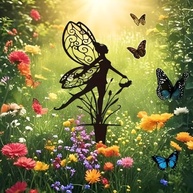 Estátua de Metal para Jardim de Fadas 30x14,5cm - Charme Rústico para Vasos e Paisagismo - imagem 4