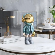 Estátua de Astronauta em Poliresina - Mini Escultura Decorativa Azul para Mesa e Quarto - imagem 5