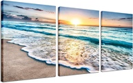 Kit 3 Quadros Decorativos Oceano Premium - Estilo Mar e Praia para Casa e Escritório - imagem 1