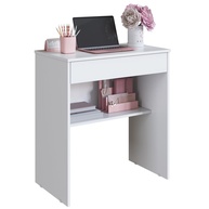 Escrivaninha Compacta com Gaveta para Estudo e Trabalho | Mesa Moderna Branca para Quarto ou Escritório - imagem 1