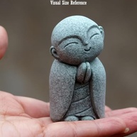 Estátua de Buda de Pedra para Decoração Feng Shui | Monge Jizo para Riqueza, Paz e Boa Sorte - imagem 5