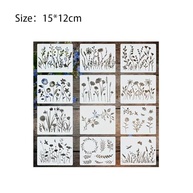 12 Modelos para Pinturas Florais e de Plantas - Padrões Desenhados à Mão 15x12cm - DIY para Móveis, Tela, Azulejos e Decoração - imagem 4