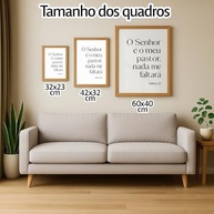 Quadro Decorativo Salmos 23 com Moldura - Frase Bíblica Inspiradora para Quarto, Sala e Escritório - imagem 3