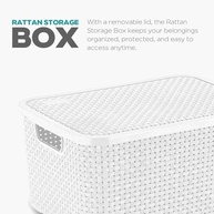 Cesto Organizador Rattan Branco G - Design Elegante e Prático para Casa - imagem 5