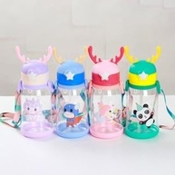 Garrafa D'água Infantil Alce com Canudo e Chifres - Design Divertido e Prático para Crianças - imagem 1