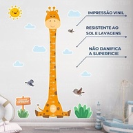 Kit Adesivos Decorativos Régua Crescimento Girafa Infantil - Vinil Lavável e Seguro para Quartos Kids - imagem 5