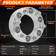 Espaçadores de Roda 6x5.5 (139.7mm) M14x1.5 - 2" (50mm) para Chevrolet, Cadillac, GMC e Ram - imagem 3