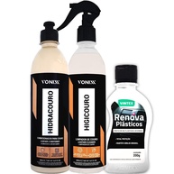 Kit Essencial para Couro e Plásticos: Higicouro, Hidracouro e Renova Plásticos Vonixx/Vintex - imagem 1