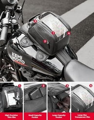 Bolsa de Tanque KEMIMOTO 7L: Magnética, Impermeável e com Tela Touch para Motos - imagem 5
