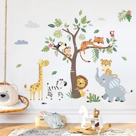 Adesivos de Parede Animais Selvagem - Elefante, Girafa e Leão para Quarto Infantil e Decoração - imagem 4