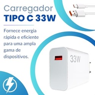 Carregador Turbo 33W Tipo C com Cabo USB-C 1m - Carga Rápida para iPhone 15/16 Pro Max Plus - imagem 3