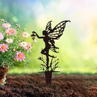 Estátua de Metal para Jardim de Fadas 30x14cm - Charme Rústico para Vasos e Paisagismo - imagem 1