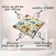 Bolsa de Sementes para Cólica de Bebê - Kit 2 Unidades com Estampas Safari Cinza e Safari Feliz - imagem 3