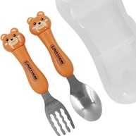 Kit Talher Infantil com Estojo - Jogo de Talheres Inox para Criança com Design Divertido - imagem 5