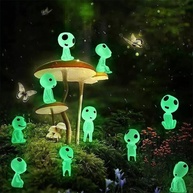 Elfós Kodama Luminosos - 10 Miniaturas que Brilham no Escuro para Decoração Mágica de Jardins e Ambientes - imagem 3