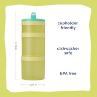 Whiskware Recipientes Empilháveis para Lanches Infantil - 3 Peças com Sistema Twist 'n' Lock Azul-Petróleo e Amarelo - imagem 4