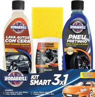 Kit Completo Rodabrill: Lava Autos com Cera, Pretinho para Pneus e Silicone Gel para um Brilho Impecável - imagem 1