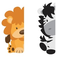 Adesivo de Parede Infantil Animais Safari - Leão e Zebra para Decoração de Quarto - imagem 4
