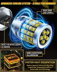AILEO Lâmpada LED 7440/7443: 500% Mais Brilho para Sua Segurança e Estilo - imagem 5