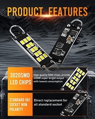 LUYED LED Super Brilhante 44mm: Iluminação Xenon Branca para seu Carro (Pacote com 4) - imagem 4