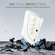 OFFCURVE Capa Protetora Premium para Chaveiro Lexus ES350/ES300h/UX200/LS500/LC500 - Branco Prateado - imagem 5