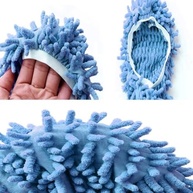 Chinelos de Esfregão Azuis com Almofadas de Microfibra Laváveis - Limpeza Macia e Prática para o Lar - imagem 4