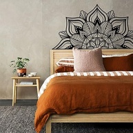 Mandala de Metal Grande para Decoração de Parede - Arte de Parede Lotus em Preto 150x75cm - imagem 5
