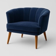 Poltrona Decorativa Azul Ergonômica para Sala de Espera | Estrutura Resistente em Madeira Maciça - imagem 2