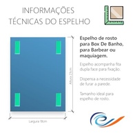 Espelho Barbear e Maquiagem com Segurança - 23x18cm para Banheiro e Box - imagem 1