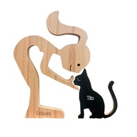Escultura em MDF Mulher e Gatinho - Decoração Pet para Amantes de Animais - imagem 2