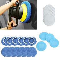 Kit com 20 Almofadas de Polimento para Carro - Microfibra, Lã e Aplicadores para Polidor Orbital 5-6" - imagem 4