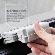 Escova de Limpeza Multiuso com Microfibra - Ideal para Trilhos, Janelas e Cantos Difíceis - imagem 4