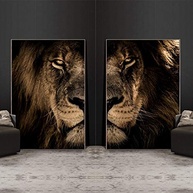 Impressão em Tela Leão Africano - Arte Moderna 60x90cm para Decoração de Parede - imagem 3