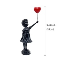 Estátua de Menina com Balão em Resina - Arte Moderna Inspirada em Banksy para Decoração de Casa - imagem 4