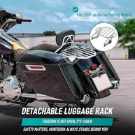 Bagageiro Destacável Cromado MoKitDora para Harley Touring 2009+ | Road King, Street Glide e mais - imagem 3
